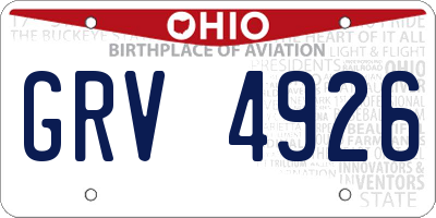 OH license plate GRV4926