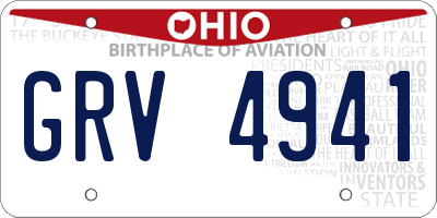 OH license plate GRV4941