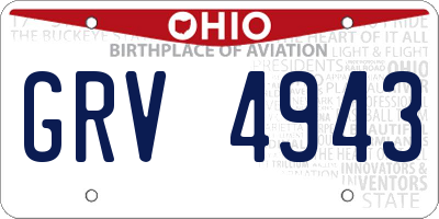 OH license plate GRV4943