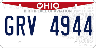 OH license plate GRV4944