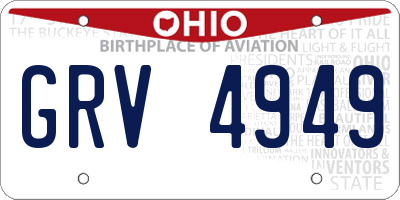 OH license plate GRV4949