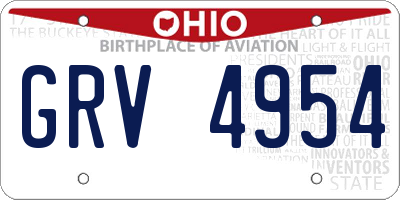 OH license plate GRV4954
