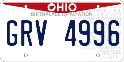 OH license plate GRV4996