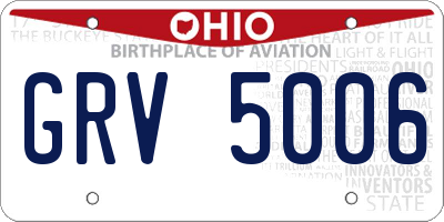OH license plate GRV5006