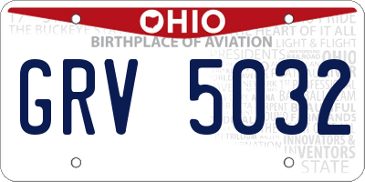 OH license plate GRV5032