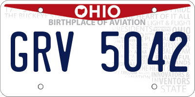 OH license plate GRV5042