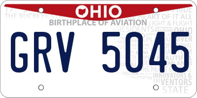 OH license plate GRV5045
