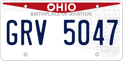 OH license plate GRV5047