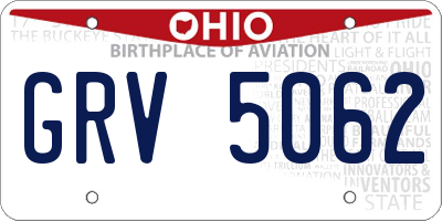 OH license plate GRV5062