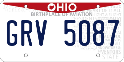 OH license plate GRV5087