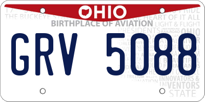 OH license plate GRV5088