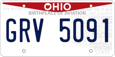 OH license plate GRV5091