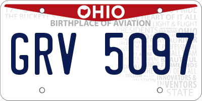 OH license plate GRV5097