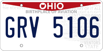 OH license plate GRV5106