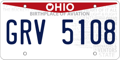 OH license plate GRV5108