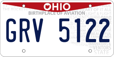 OH license plate GRV5122