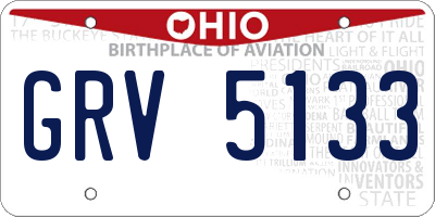 OH license plate GRV5133