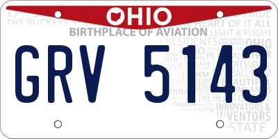 OH license plate GRV5143