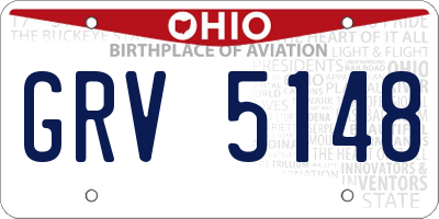 OH license plate GRV5148