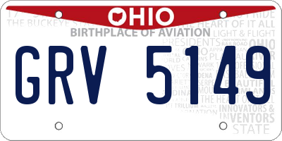 OH license plate GRV5149