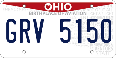 OH license plate GRV5150