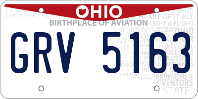 OH license plate GRV5163