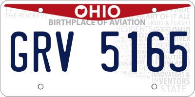 OH license plate GRV5165