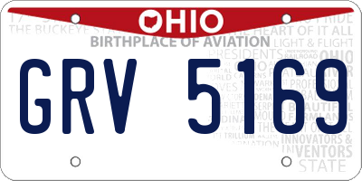 OH license plate GRV5169