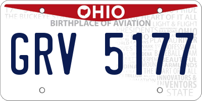OH license plate GRV5177