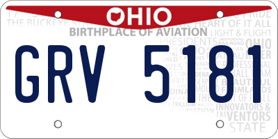 OH license plate GRV5181