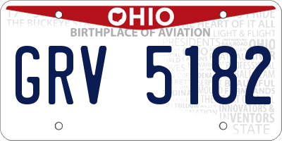 OH license plate GRV5182