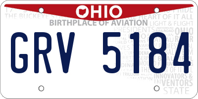 OH license plate GRV5184