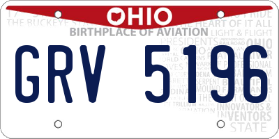 OH license plate GRV5196