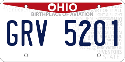 OH license plate GRV5201