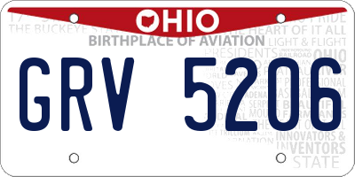 OH license plate GRV5206