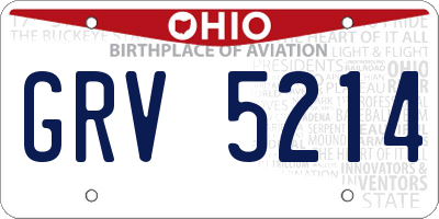 OH license plate GRV5214