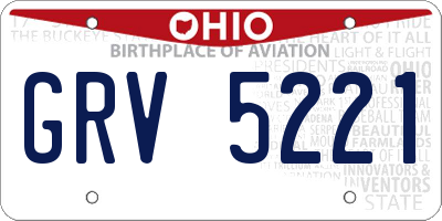 OH license plate GRV5221