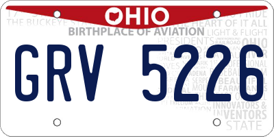 OH license plate GRV5226