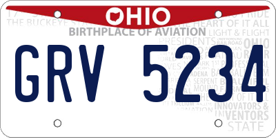 OH license plate GRV5234