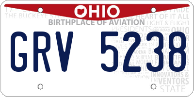 OH license plate GRV5238