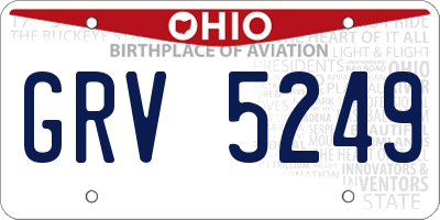 OH license plate GRV5249