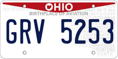 OH license plate GRV5253