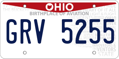 OH license plate GRV5255