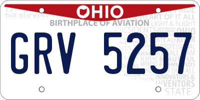 OH license plate GRV5257