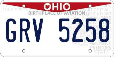 OH license plate GRV5258