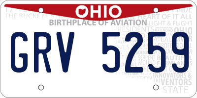 OH license plate GRV5259