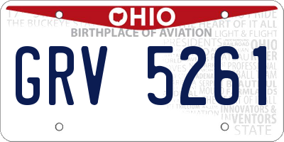 OH license plate GRV5261
