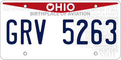 OH license plate GRV5263