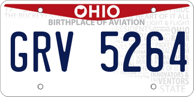 OH license plate GRV5264