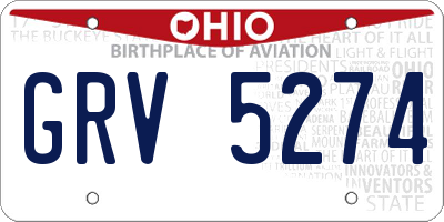 OH license plate GRV5274